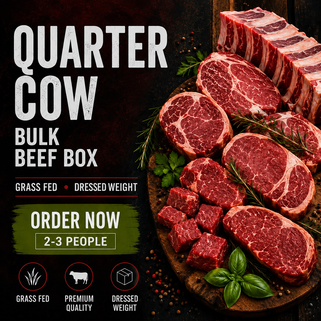 Quarter Cow - Bulk Beef Box - Grass Fed