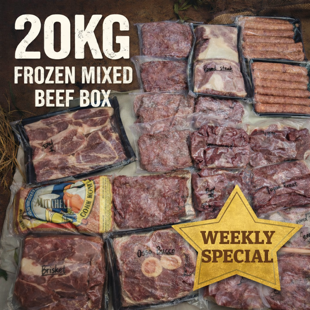 20kg Frozen Mixed Beef Box - Grass Fed
