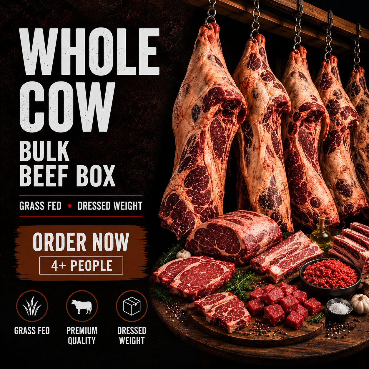 Whole Cow - Bulk Beef Box - Grass Fed