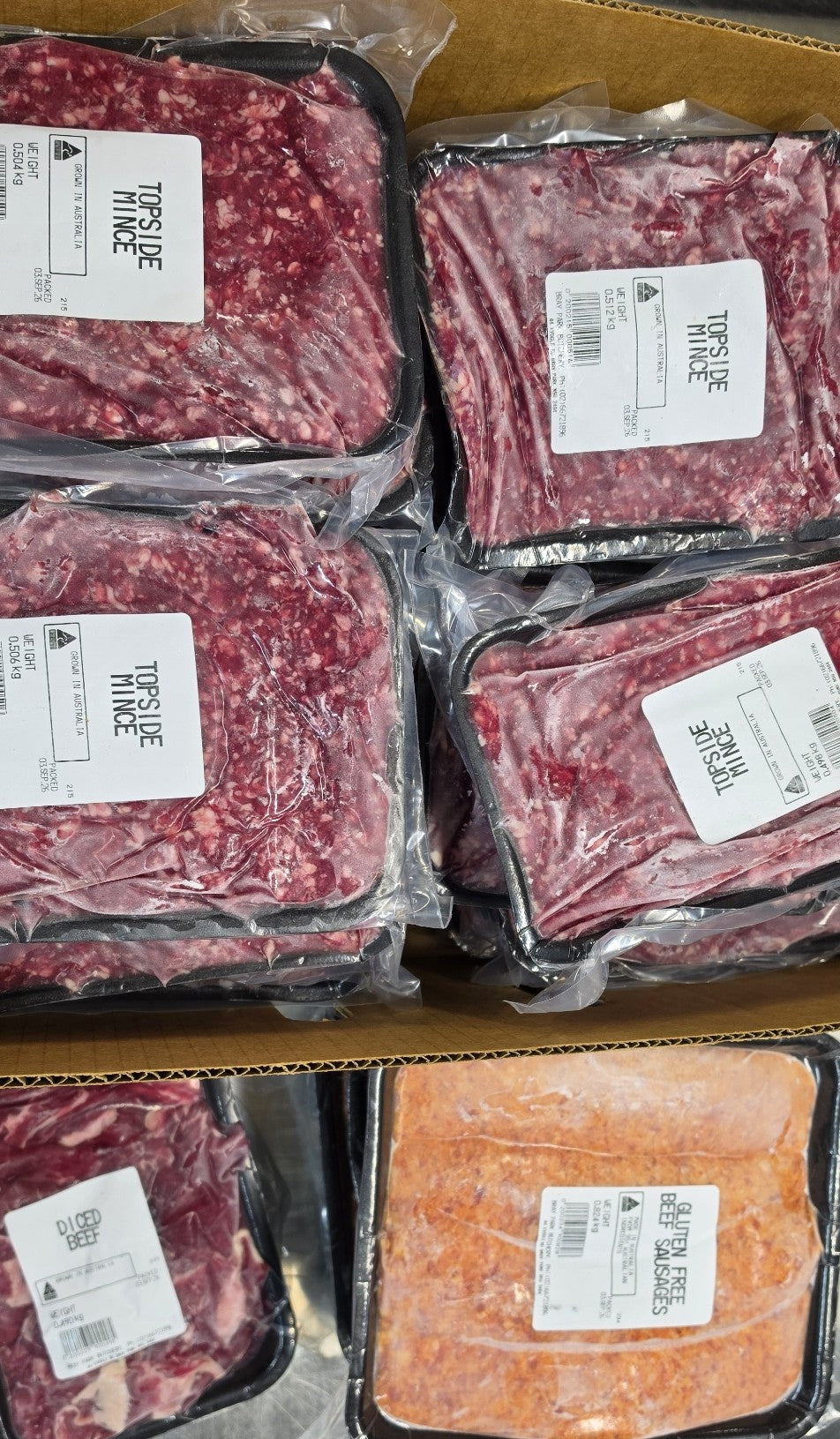 13 Kg Discounted Mince and Sausage Beef Box - Frozen Empty our Freezer, Fill yours
