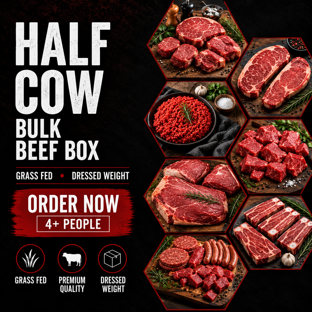 Half Cow - Bulk Beef Box - Grass Fed